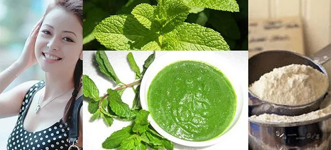 Exfoliate with mint leaves