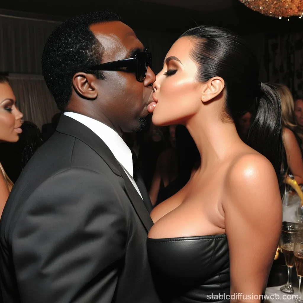 Una foto de Kim Kardashian besando a P Diddy en una fiesta Prompts | Stable Diffusion Trực tuyến