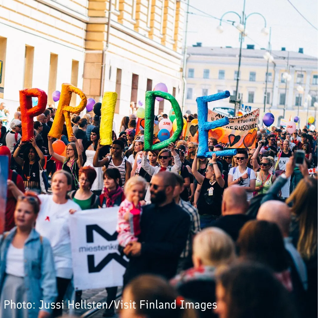 thisisFINLAND on X: "Today the streets of Helsinki sparkle with the colours of the rainbow 🌈 Last year, approximately 100,000 people participated and gathered to march together at the Pride Parade to celebrate equality and human rights! https://t.co/IMzS9AJ6lv" / X