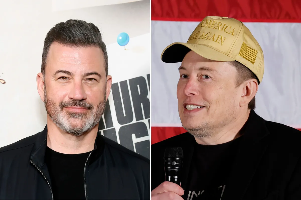 ‘Listen, Kermit: You bought Twitter, you bought a social media platform, that is literally a propaganda machine,’ Jimmy Kimmel said of Elon Musk on the latest episode of ‘Jimmy Kimmel Live!’ (Getty Images)