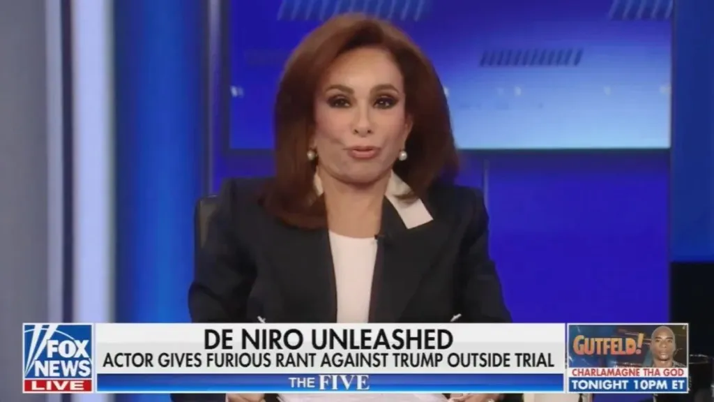 Fox News' Jeanine Pirro Thinks Robert De Niro Can't Criticize Trump Until He  Has 'a Building With Your Name on It' | Video