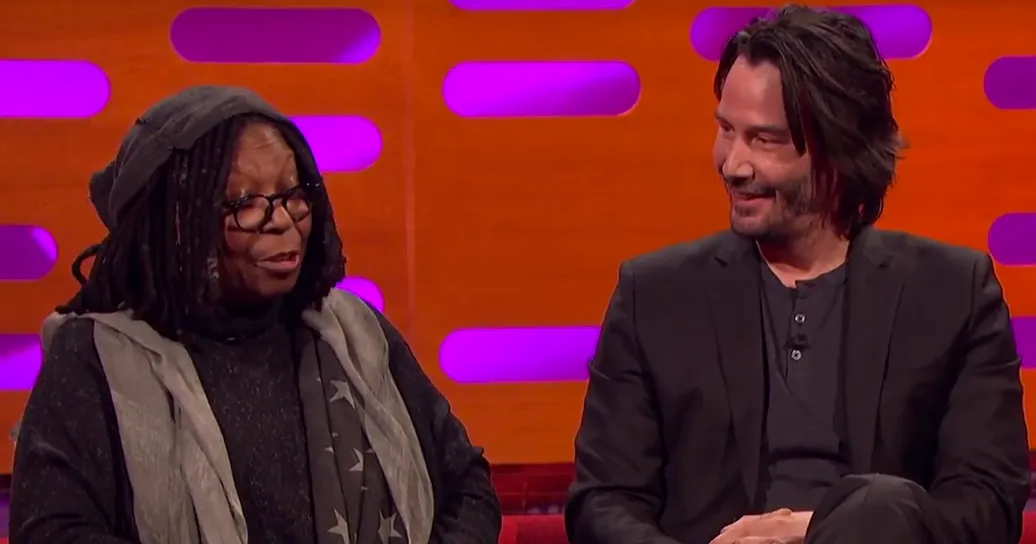 Keanu Reeves Can't Handle Whoopi Goldberg's Pubic-Hair Talk