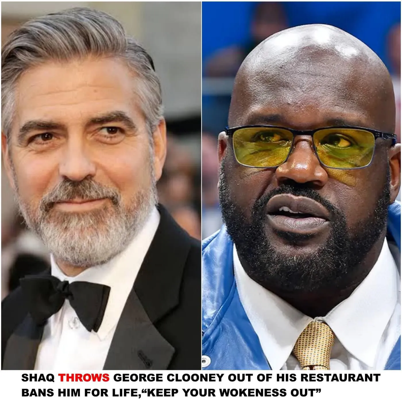 ONLY Mimi on X: "Shaq Throws George Clooney Out Of His Restaurant, Bans Him  For Life,“Keep Your Wokeness Out” https://t.co/18bRIqnjbP" / X