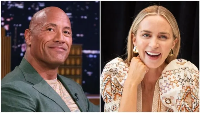 Dwayne Johnson and Emily Blunt