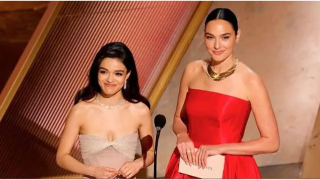 Gal, Gadot, Rachel Zegler, Rachel, Zegler. Oscars, 2025, Feud, snow white:  "Oh Oscars you are MESSYYYY": Internet reacts to Gal Gadot and Rachel  Zegler presenting award together at Oscars 2025 amid reported feud