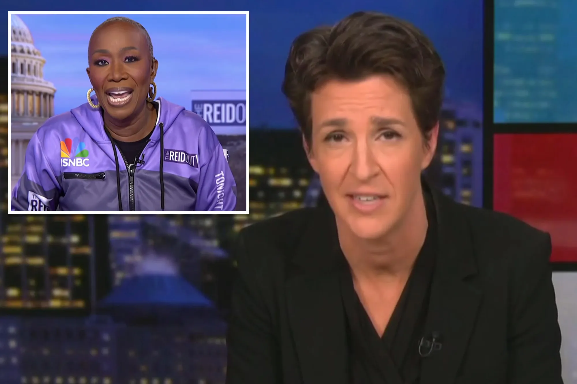 MSNBC host Rachel Maddow rips own network for axing Joy Reid's show and  other 'non-white' hosts' programs