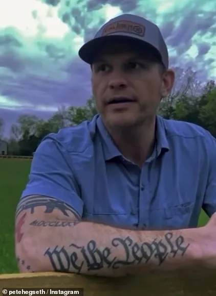 A lot Hegseth tattoos center around American patriotism. On his forearm he has 'We the People' which is the first line of the constitution. Above this tattoo he has the date 1775 in roman numerals - the same year that the American War of Independence started