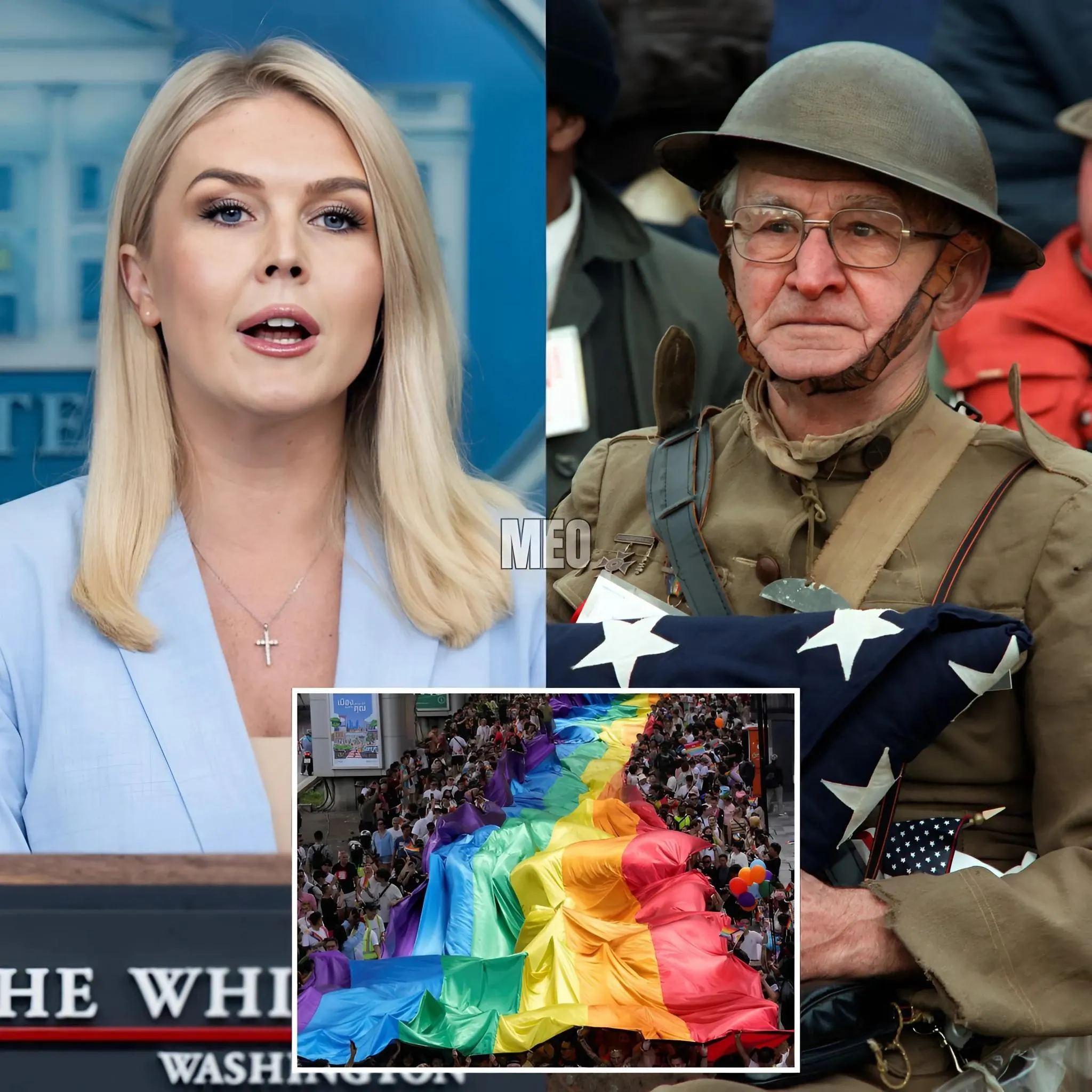 Cover Image for Karoline Leavitt calls for ‘Pride Month’ to be replaced with ‘Veterans Month’. The reason given is that ….