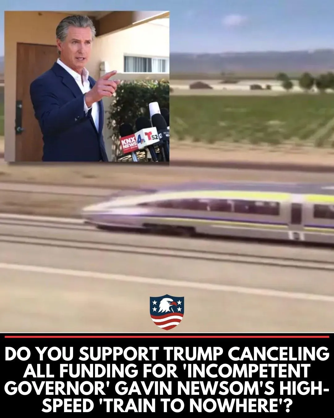Cover Image for 🚨 SHOCKER: Trump NUKES Gavin Newsom’s $135B ‘Train to Nowhere’ – Is This the End of California’s High-Speed Dream?