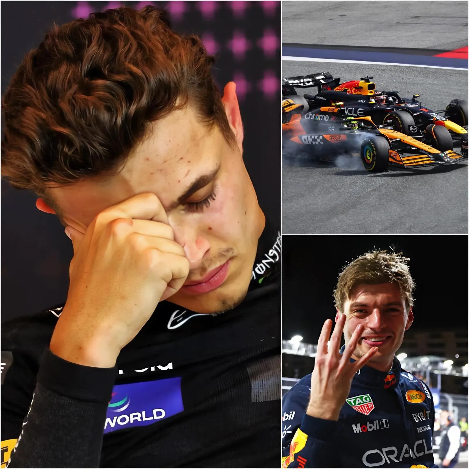 Cover Image for “¡No está a mi nivel!” Lando Norris conmocionó al mundo de la F1 al criticar directamente el desempeño de Verstappen tras el GP de Bélgica 2025, sugiriendo que Max debería considerar el retiro para no ser una carga para Red Bull. SIN EMBARGO, el cuatro veces campeón mundial dejó a Lando en silencio con una respuesta de solo 9 palabras, pero llena de intención.