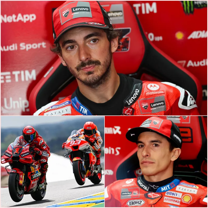 Cover Image for 🚨 « NON PUÒ VINCERE PER SEMPRE » – Francesco Bagnaia CHIEDE agli organizzatori del MotoGP in Austria di AVVIARE un’INCHIESTA APPROFONDITA sulla Ducati Desmosedici GP25 di Marc Márquez, sospettando un possibile INGANNO NEL MOTORE della moto di Márquez.